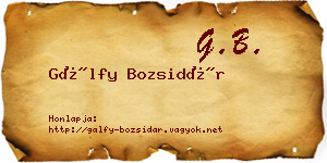 Gálfy Bozsidár névjegykártya